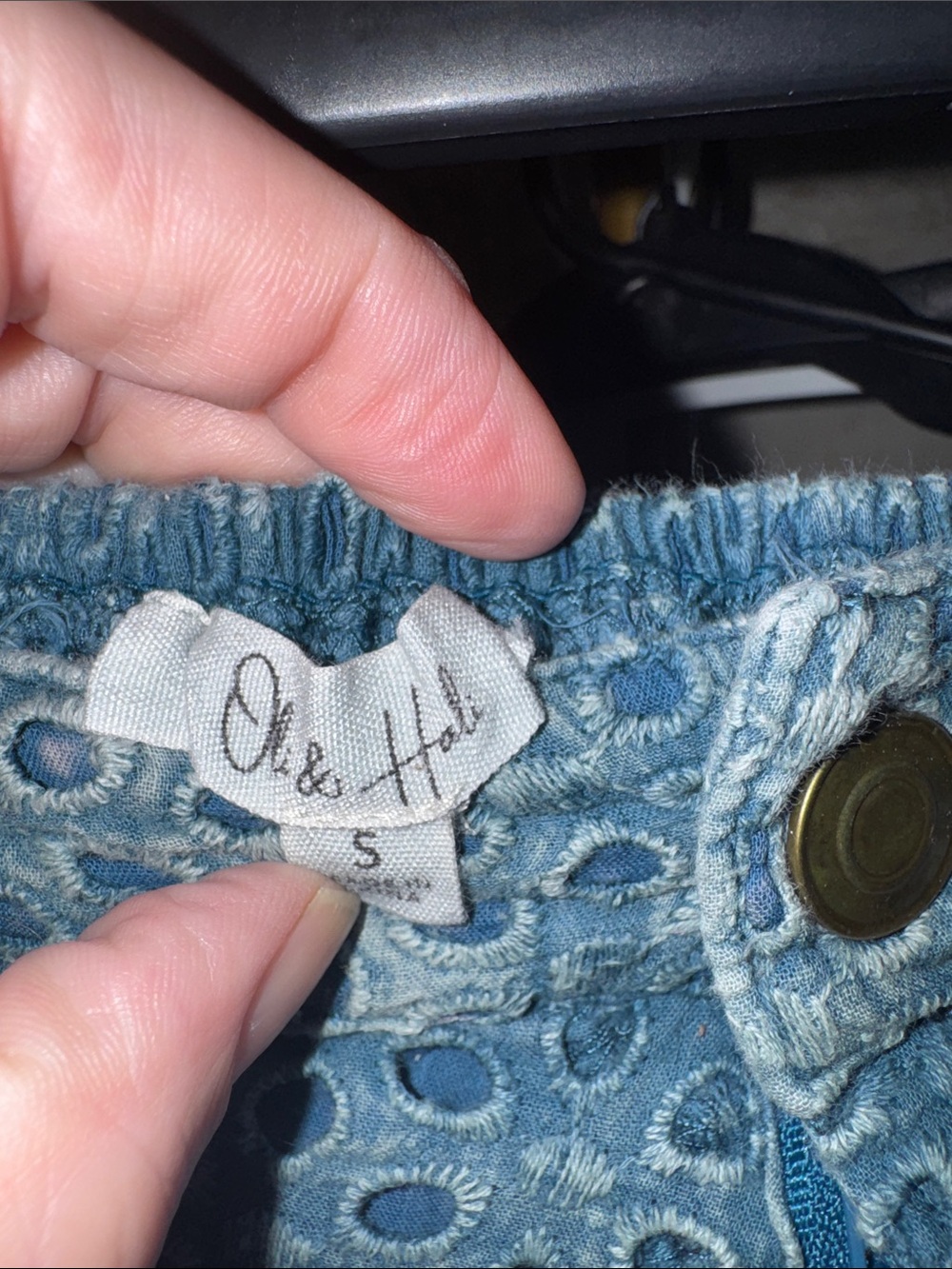 Oli & Hali Light Blue Tiered Eyelet Maxi Skirt - Picture 3 of 6